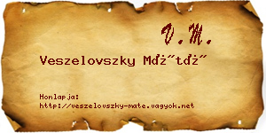 Veszelovszky Máté névjegykártya